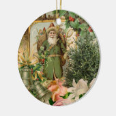 Santa Claus Weihnachten Antike Schöne Kunst Keramik Ornament (Links)