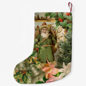 Santa Claus Weihnachten Antike Schöne Kunst Kleiner Weihnachtsstrumpf (Rückseite)