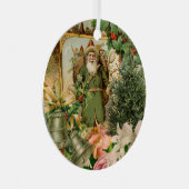 Santa Claus Weihnachten Antike Schöne Kunst Ornament Aus Metall (Vorderseite Rechts)