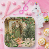 Santa Claus Weihnachten Antike Schöne Kunst Pappteller (Party)