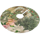 Santa Claus Weihnachten Antike Schöne Kunst Polyester Weihnachtsbaumdecke (Schrägansicht)