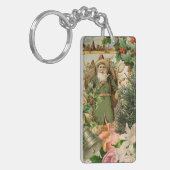 Santa Claus Weihnachten Antike Schöne Kunst Schlüsselanhänger (Vorderseite links)