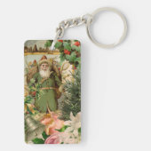 Santa Claus Weihnachten Antike Schöne Kunst Schlüsselanhänger (Rückseite)