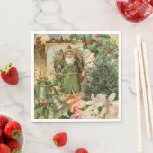 Santa Claus Weihnachten Antike Schöne Kunst Serviette (Beispiel)