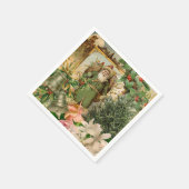 Santa Claus Weihnachten Antike Schöne Kunst Serviette (Ecke)