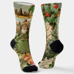 Santa Claus Weihnachten Antike Schöne Kunst Socken