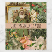Santa Claus Weihnachten Antike Schöne Kunst Weinetikett (Einzelnes Label)