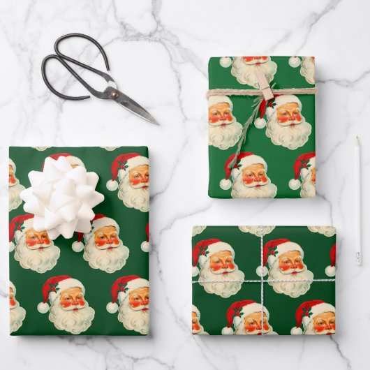 Santa Claus Weihnachten Geschenkpapier Set (Vorderseite)