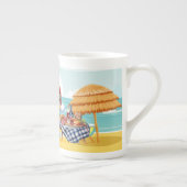 SANTA CLAUS Weihnachten im Juli am Strand Porzellantasse (Rechts)