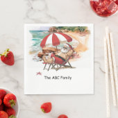 SANTA CLAUS Weihnachten im Juli am Strand Serviette (Beispiel)