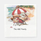 SANTA CLAUS Weihnachten im Juli am Strand Serviette (Vorderseite)