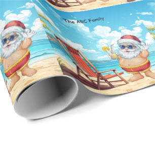 SANTA CLAUS Weihnachten im Juli in Beach Geschenkpapier