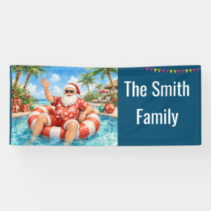 Santa Claus Weihnachten im Juli Poolparty-Banner  Banner