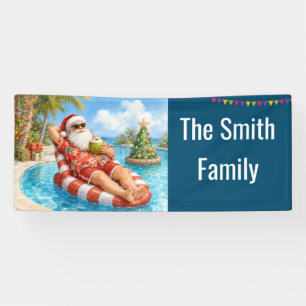 Santa Claus Weihnachten im Juli Poolparty-Banner Banner