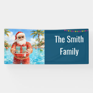 Santa Claus Weihnachten im Juli Poolparty-Banner  Banner