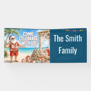 Santa Claus Weihnachten im Juli Poolparty-Banner Banner