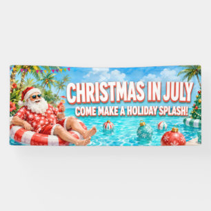 Santa Claus Weihnachten im Juli Poolparty-Banner  Banner