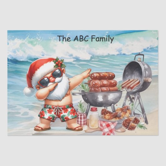 SANTA CLAUS Weihnachten im Juli Seidenpapier (Vorderseite)