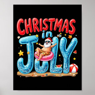 Santa Claus Weihnachten im Juli Sommer Stimmung St Poster