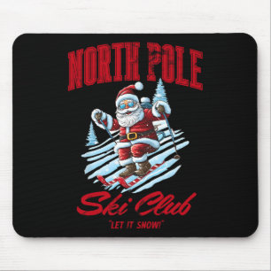 Santa Claus Weihnachten Schnee Skiën am Nordpol Mousepad
