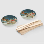 Santa Claus Weihnachts Antique Sleigh Rentier Fächer (Non-assembled)