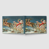 Santa Claus Weihnachts Antique Sleigh Rentier Gästebuch (Voll)