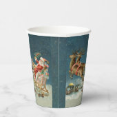 Santa Claus Weihnachts Antique Sleigh Rentier Pappbecher (Rechts)