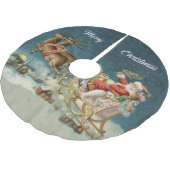 Santa Claus Weihnachts Antique Sleigh Rentier Polyester Weihnachtsbaumdecke (Schrägansicht)