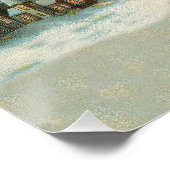 Santa Claus Weihnachts Antique Sleigh Rentier Poster (Ecke)