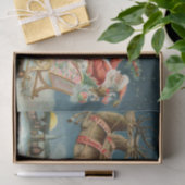 Santa Claus Weihnachts Antique Sleigh Rentier Seidenpapier (Geschenk)