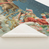 Santa Claus Weihnachts Antique Sleigh Rentier Sherpadecke (3/4)