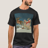 Santa Claus Weihnachts Antique Sleigh Rentier T-Shirt (Vorderseite)
