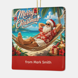 Santa Claus Weihnachts-Hängematte Feiertags-Karte Keramikornament