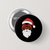 Santa Claus Weihnachts-Pyjama Button (Vorne & Hinten)