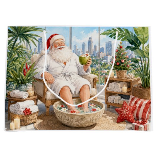 Santa Claus Weihnachts-Spa Große Geschenktüte (Vorderseite)
