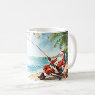 Santa Claus Weihnachtsangeln im Sommer Kaffeetasse