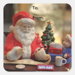 Santa-Claus-Weihnachtsgeschenk-Verpackungsaufklebe Quadratischer Aufkleber