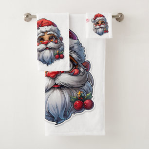 Santa Claus Weihnachtshandtuch-Set Badhandtuch Set