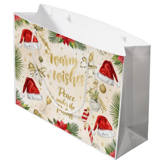 Santa Claus Wellness-Weihnachten in Kalifornien Große Geschenktüte (Rückseite Schrägansicht)
