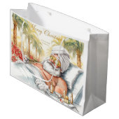 Santa Claus Wellness-Weihnachten in Kalifornien Große Geschenktüte (Vorderseite Schrägansicht)