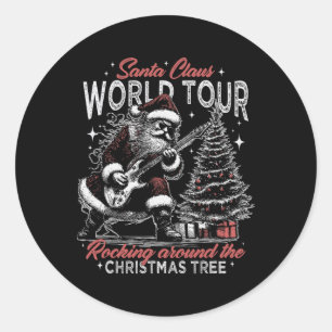Santa Claus Welt-Tour Rocking Around The Christma Runder Aufkleber