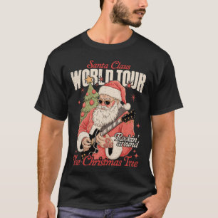 Santa Claus Welttournee Weihnachten Rock Gitarre T-Shirt