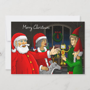 Santa Claus Werkstatt Weihnachtskarte Feiertagskarte