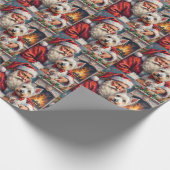 Santa Claus West Highland White Terrier Christmas Geschenkpapier (Ecke)