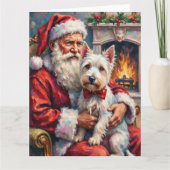 Santa Claus West Highland White Terrier Christmas Karte (Vorderseite)