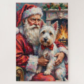 Santa Claus West Highland White Terrier Christmas Puzzle (Vertikal)