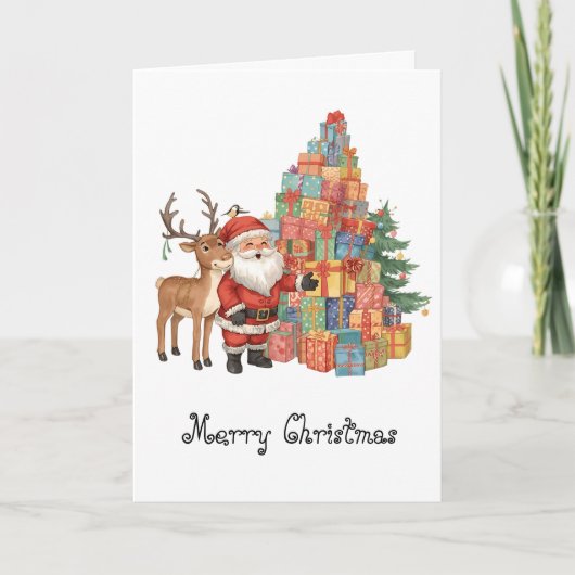 Santa Claus whimsical Folded Greeting Card Karte (Vorderseite)