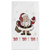 Santa Claus White Small Geschenktasche Kleine Geschenktüte (Rückseite)