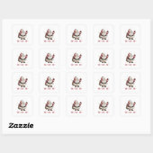Santa Claus White Square Stickers (Blatt)