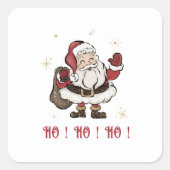 Santa Claus White Square Stickers (Vorderseite)